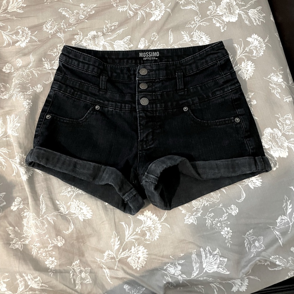 Black Denim Shorts